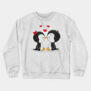 Two cute penguin lovers kiss Crewneck Sweatshirt